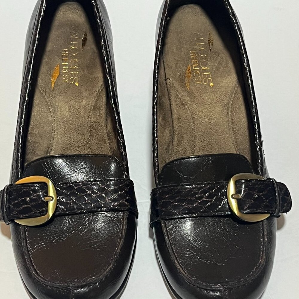 Aerosoles Heelrest Brown Marianne Stack Heel Buckle Oxford Loafer 8-1/2M NOS - Picture 4 of 8